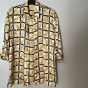 Vintage Escada Silk Button Up Shirt Blouse